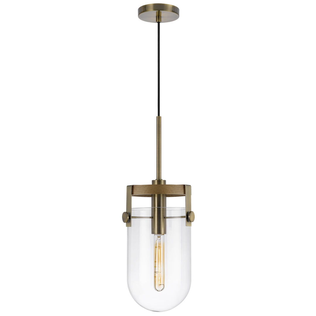##Antique Hardware## STOVALL 60W METAL/GLASS/BIRCH WOOD PENDANT LIGHT
