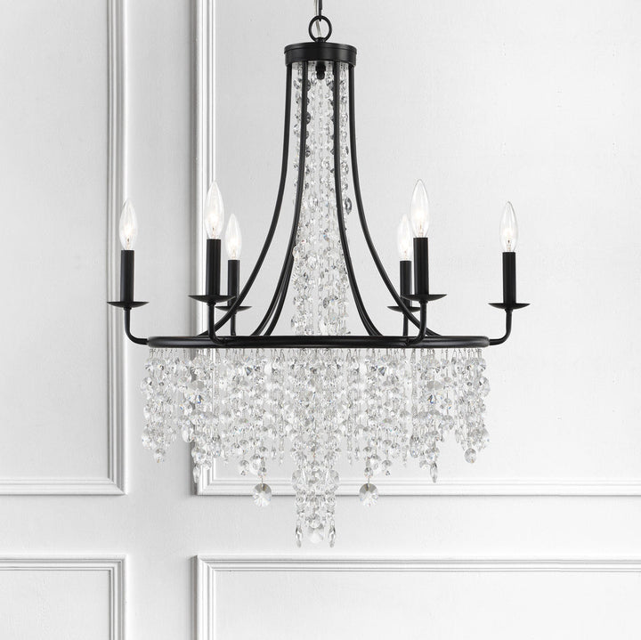 ##Antique Hardware## Gabrielle 6 Light Matte Black Chandelier