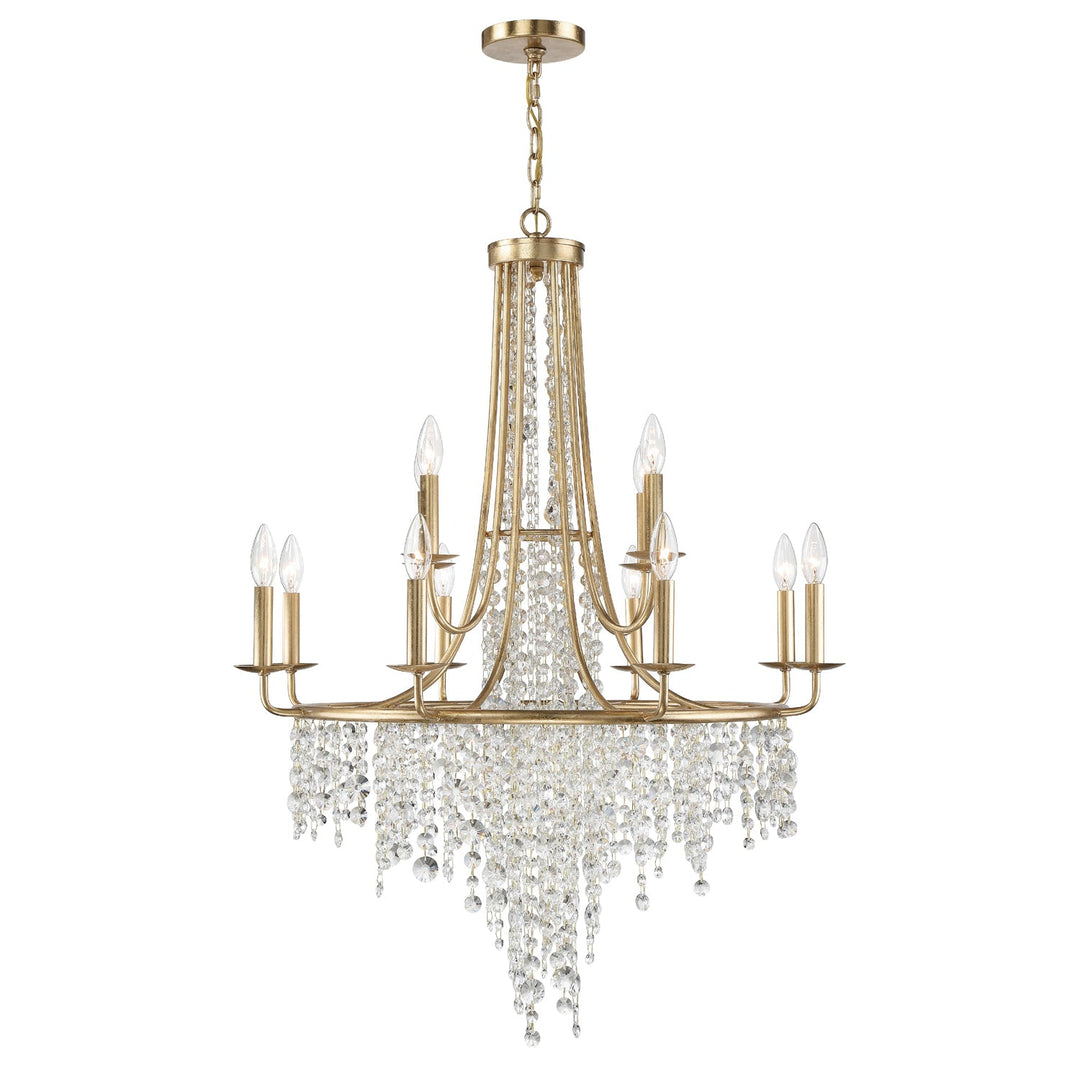 ##Antique Hardware## Gabrielle 12 Light Antique Gold Chandelier