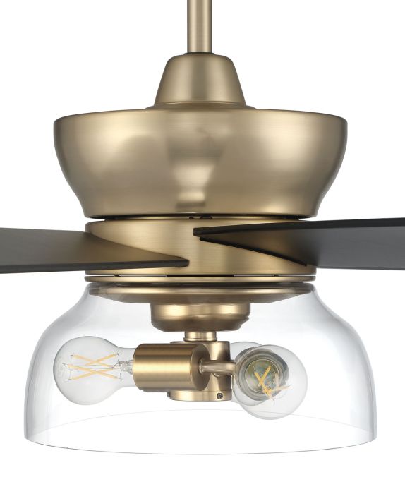 ##Antique Hardware## 52" Gibson in Satin Brass w/ Flat Black/Black Walnut Blades