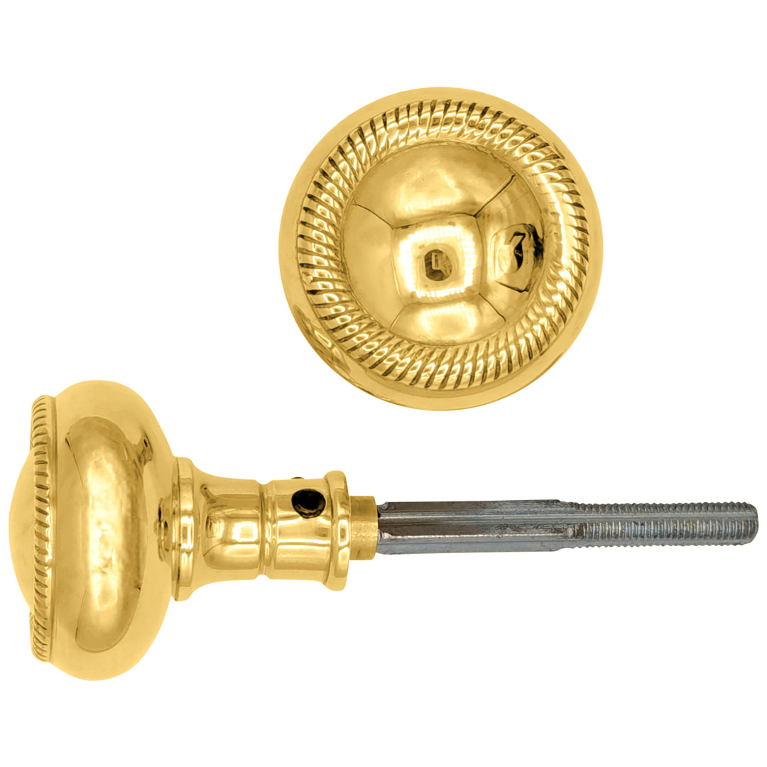 Georgian Roped Solid Brass Spare Door Knob Set (Several Finishes Available)