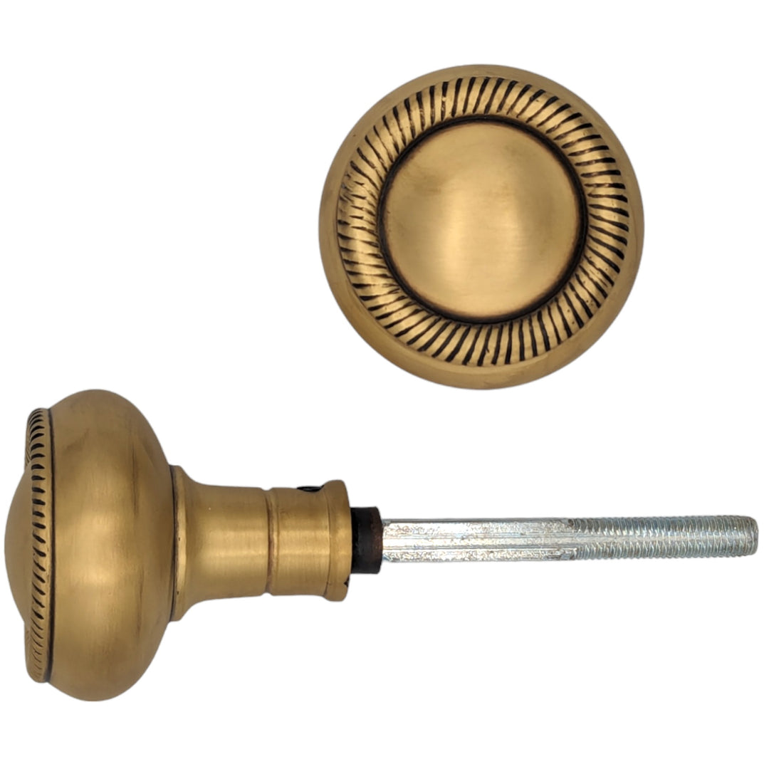 Antique Hardware Georgian Roped Solid Brass Spare Door Knob Set (Several Finishes Available) SPARE DOORKNOBS