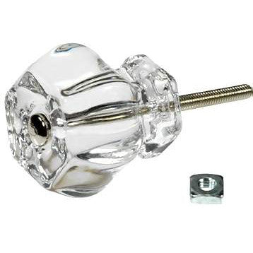 ##Antique Hardware## 1 1/2 Inch Depression Hexagon Glass Cabinet and Furniture Knobs (Several Colors Available)