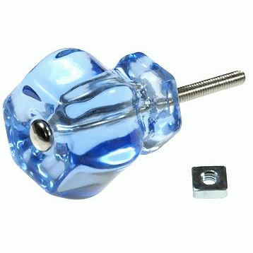 ##Antique Hardware## 1 1/2 Inch Depression Hexagon Glass Cabinet and Furniture Knobs (Several Colors Available)