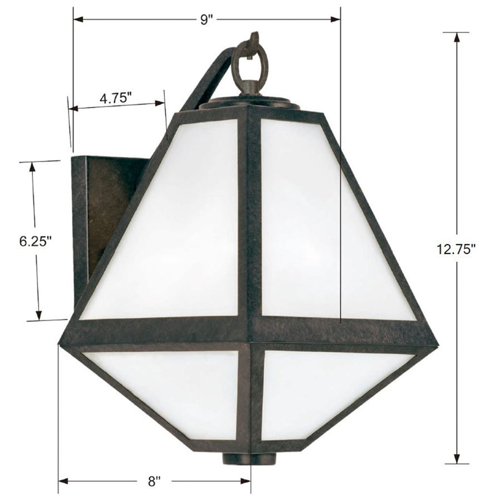 ##Antique Hardware## Brian Patrick Flynn Glacier 1 Light Black Charcoal Outdoor Sconce