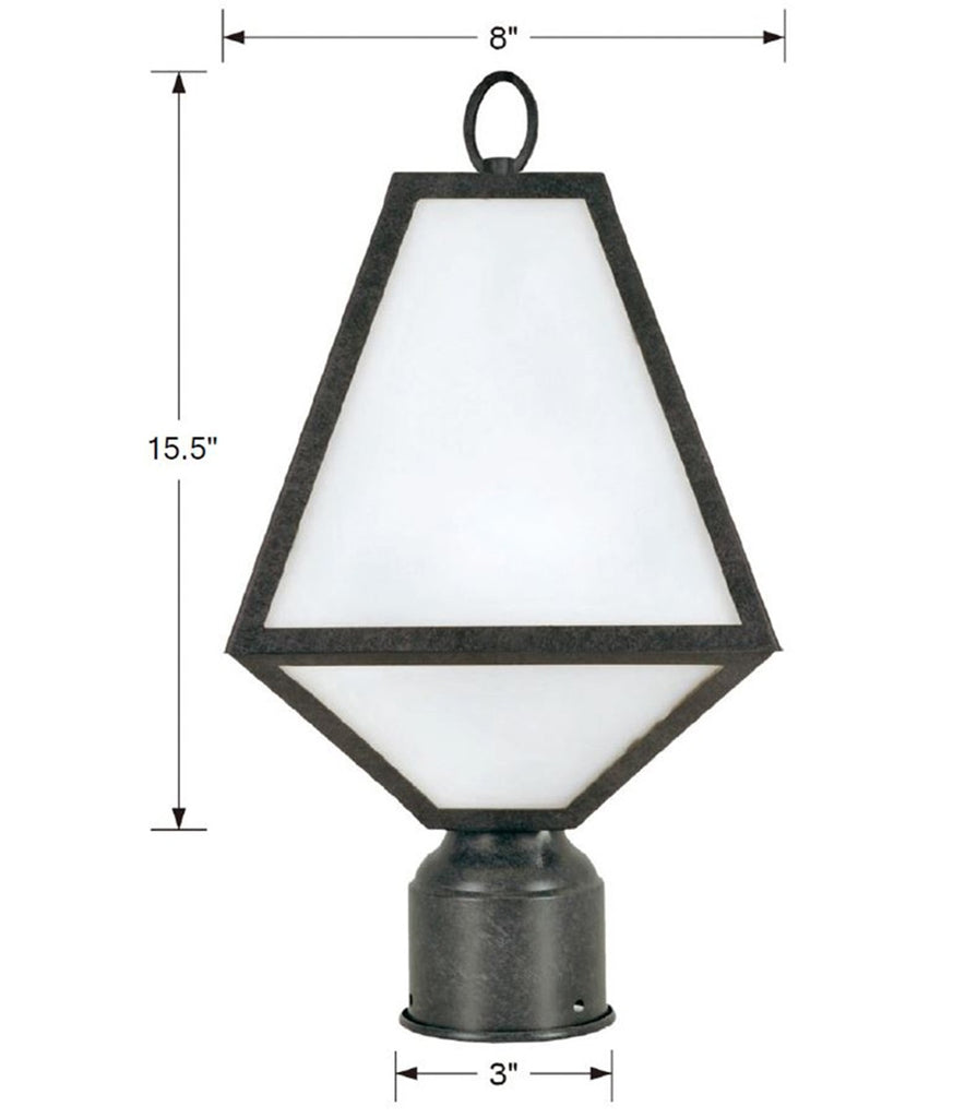 ##Antique Hardware## Brian Patrick Flynn Glacier 1 Light Black Charcoal Outdoor Post