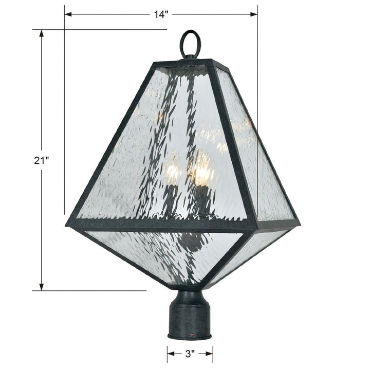 ##Antique Hardware## Brian Patrick Flynn Glacier 3 Light Black Charcoal Large Outdoor Post