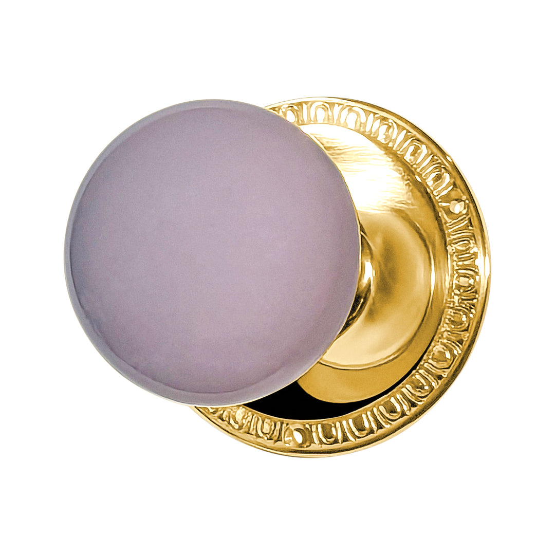 ##Antique Hardware## Egg & Dart Rosette Door Set with Gray Porcelain Door Knobs (Several Finishes Available)