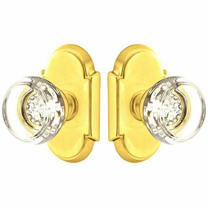 Antique Hardware Crystal Georgetown Door Knob Set With # 8 Rosette (Several Finish Options) EMTEK GLASS CRYSTAL GEORGETOWN DOOR KNOB