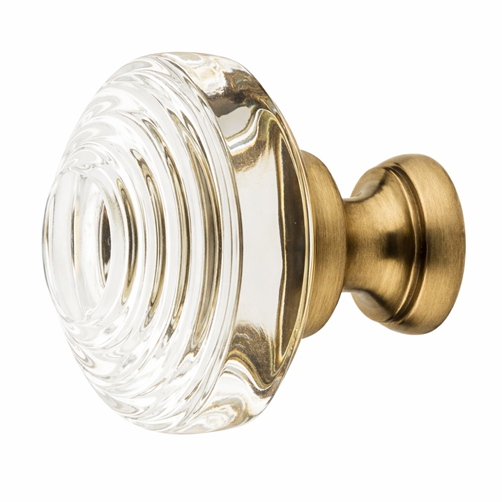 1 5/8 Inch Clear Crystal Glass Deco Cabinet & Furniture Knob