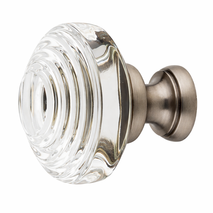 1 5/8 Inch Clear Crystal Glass Deco Cabinet & Furniture Knob