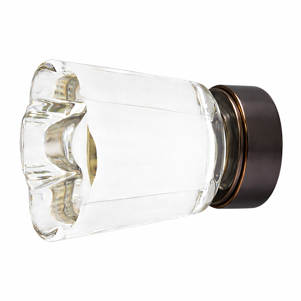 1 1/4 Inch Clear Crystal Glass Forza Cabinet & Furniture Knob