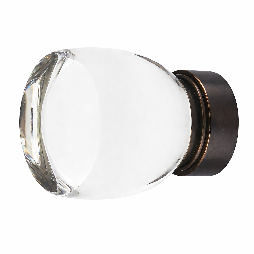 1 1/8 Inch Clear Crystal Glass Juneau Cabinet & Furniture Knob