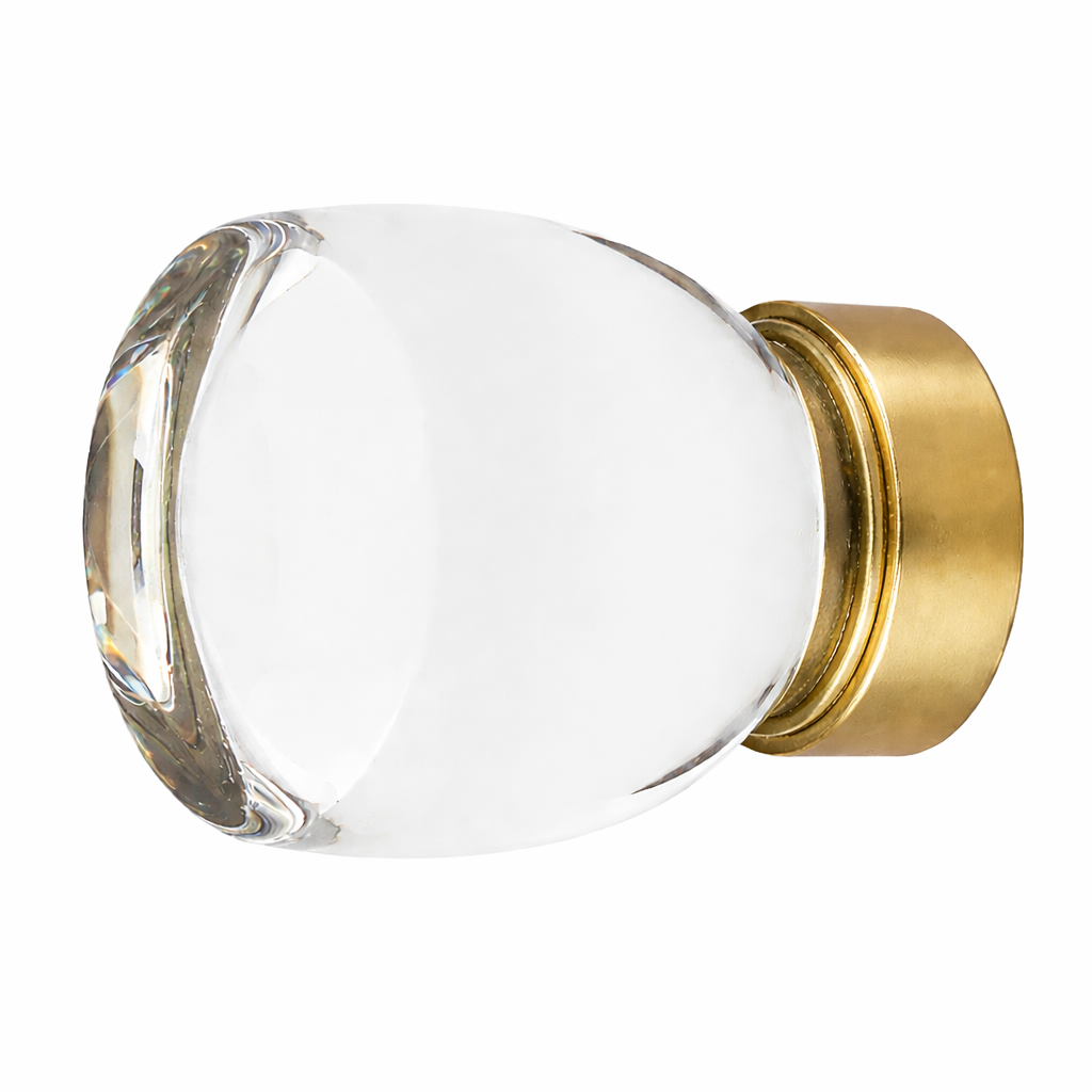 1 1/8 Inch Clear Crystal Glass Juneau Cabinet & Furniture Knob