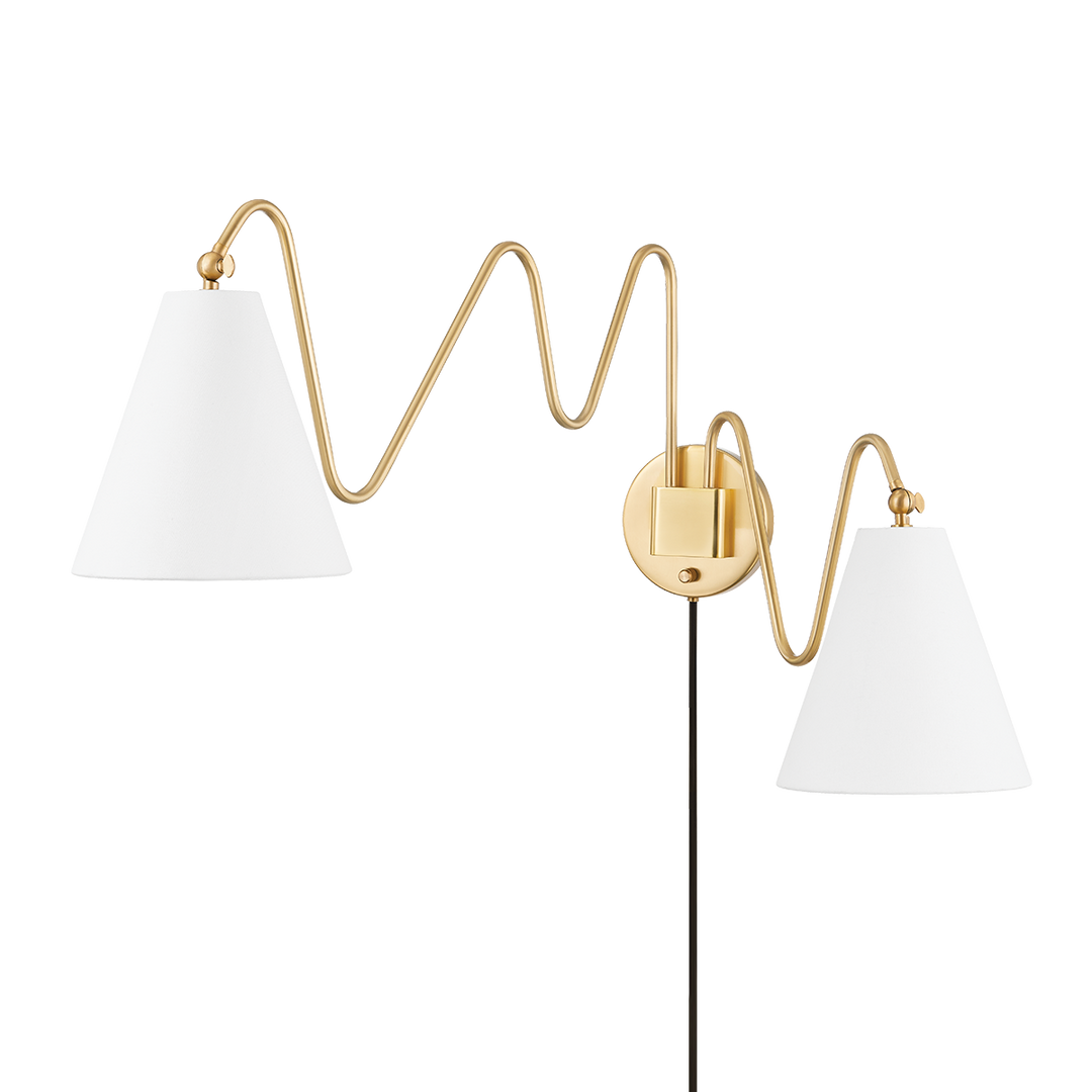 ##Antique Hardware## Onda Plug-In Sconce