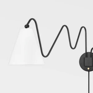 ##Antique Hardware## Onda Plug-In Sconce