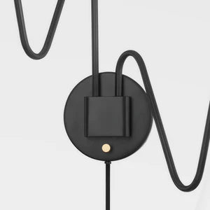 ##Antique Hardware## Onda Plug-In Sconce