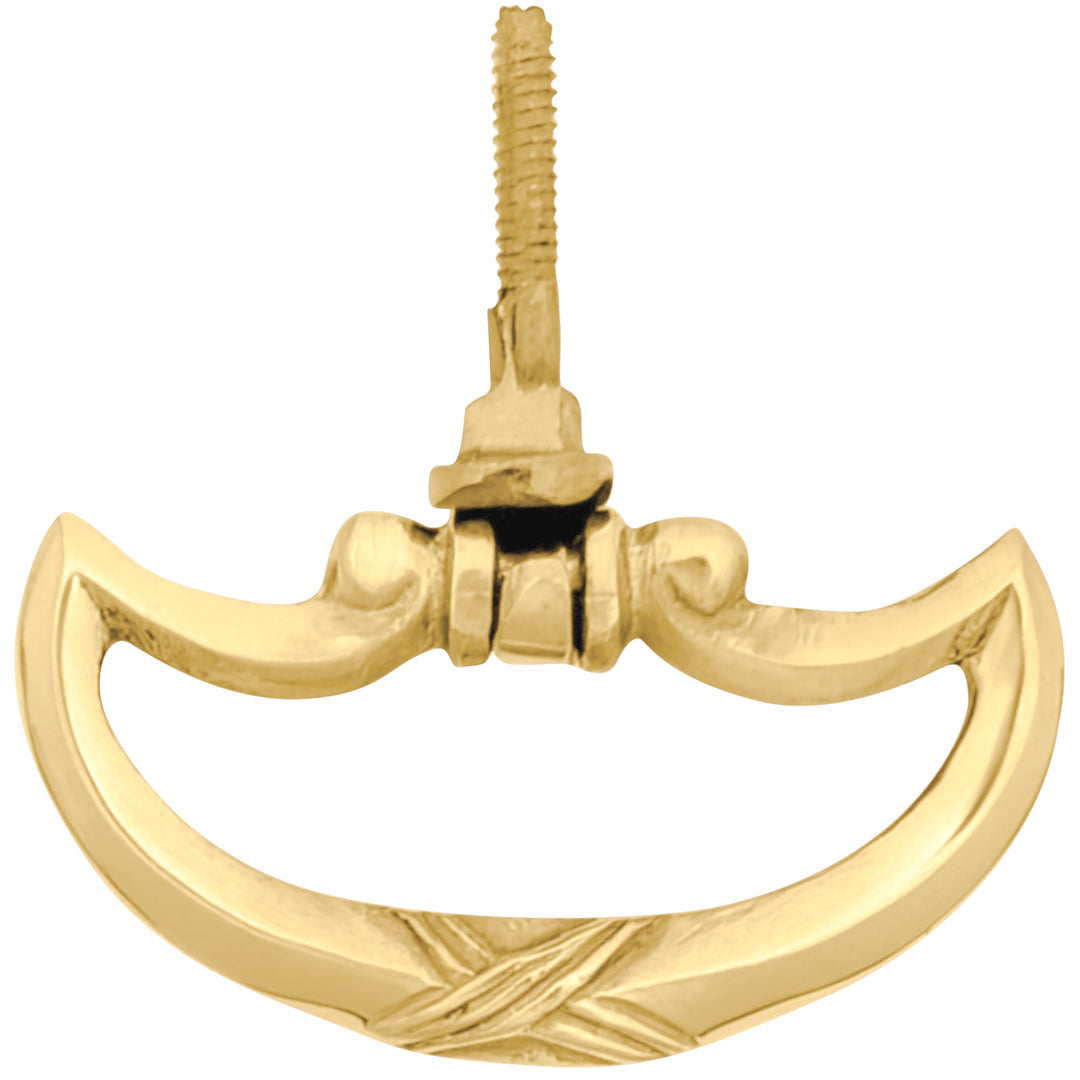 2 1/2 Inch by 1 1/4 Inch Ribbon & Reed Bail Pull (Several Finishes Available)