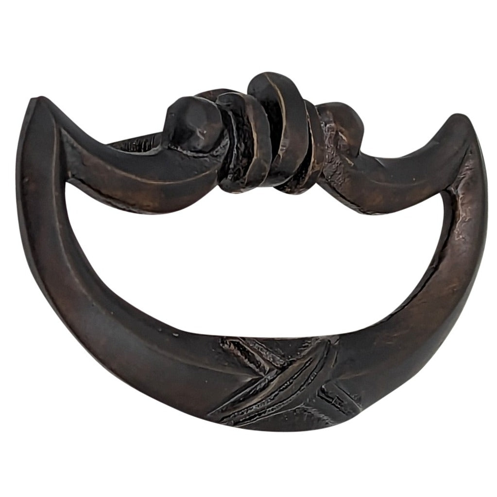 Antique Hardware 2 1/2 Inch by 1 1/4 Inch Crescent Cross Drop Pull DROP PULL