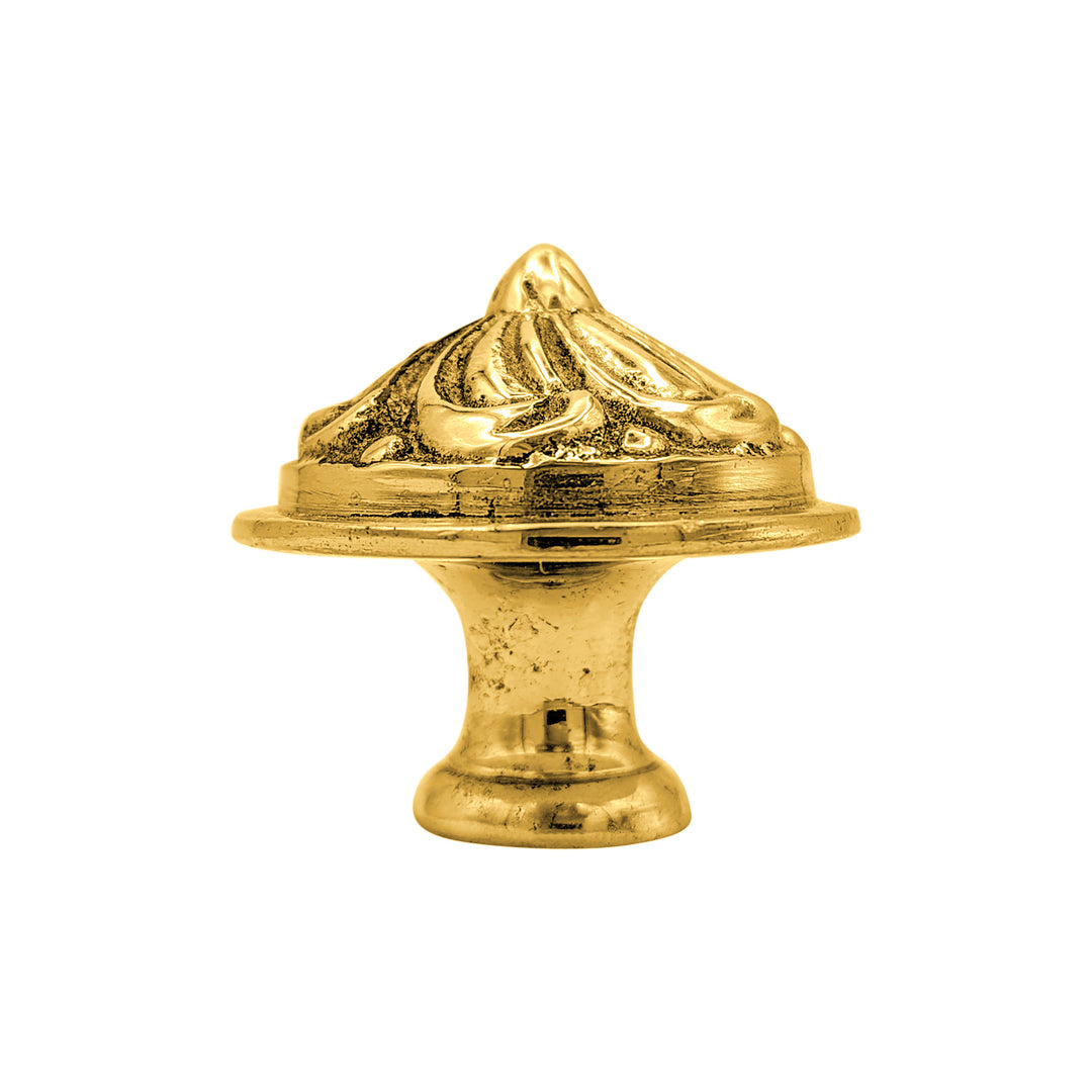 1 1/3 Inch Solid Brass Baroque / Rococo Cabinet & Furniture Knob