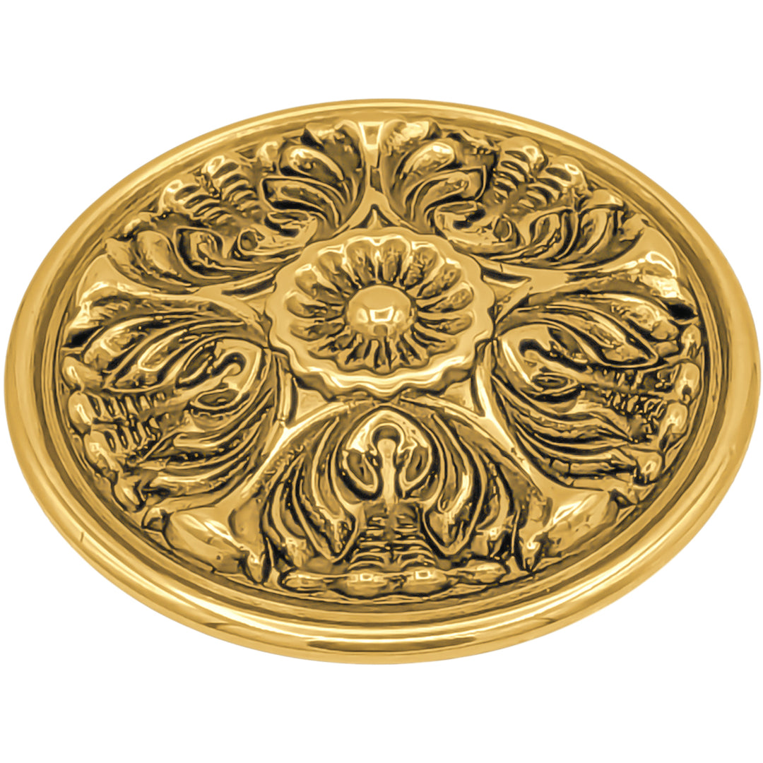 2 Inch Solid Brass Victorian Floral Cabinet & Furniture Knob (Several Finishes Available)