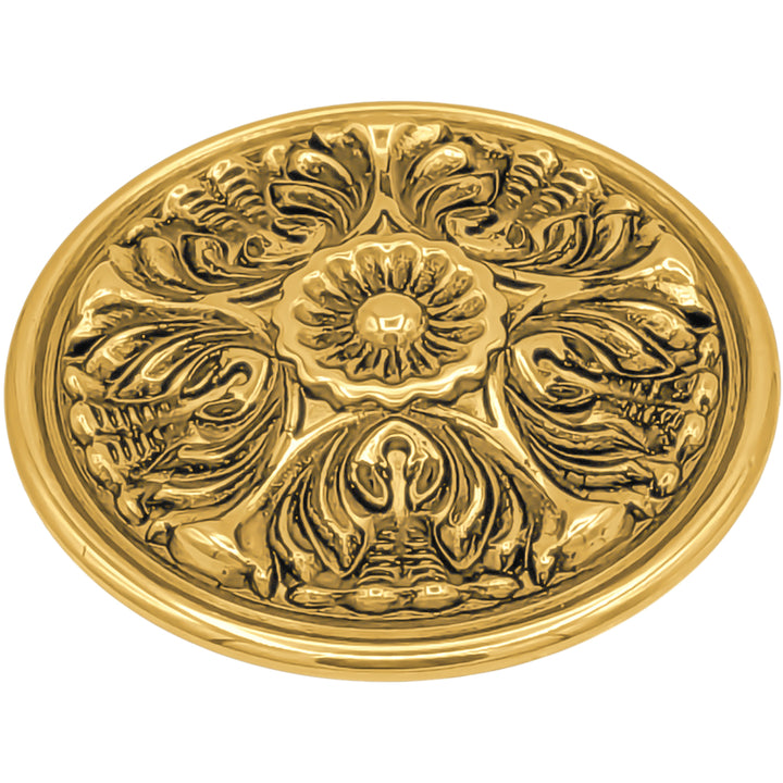 2 Inch Solid Brass Victorian Floral Cabinet & Furniture Knob (Several Finishes Available)