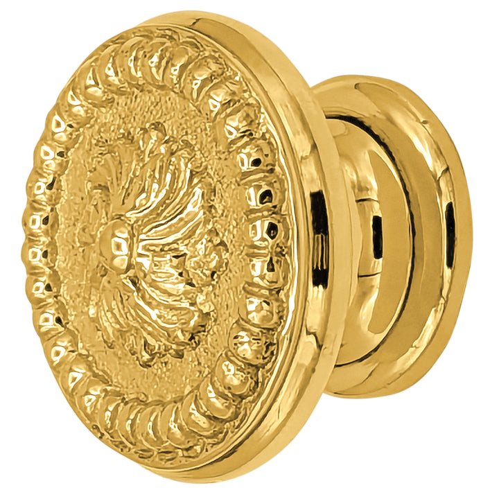 1 3/5 Inch Beaded Floral Cabinet Knob (Several Finishes Available)