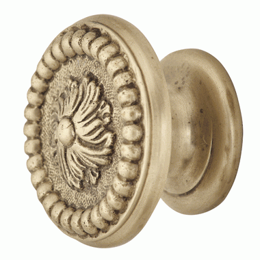 ##Antique Hardware## 1 3/5 Inch Beaded Floral Cabinet Knob (Several Finishes Available)