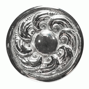 ##Antique Hardware## 1 7/8 Inch Solid Brass Round Ocean Waves Cabinet & Furniture Knob