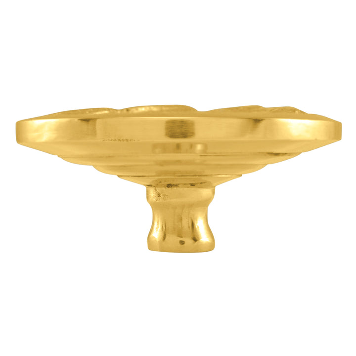 1 7/8 Inch Solid Brass Round Ocean Waves Cabinet & Furniture Knob