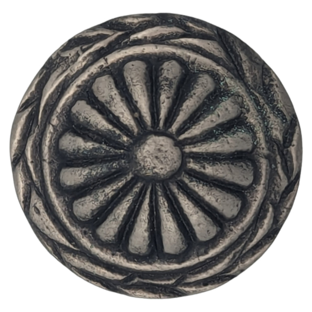 ##Antique Hardware## 1 Inch Floral Cabinet Knob (Antique Nickel)