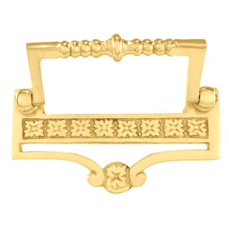 3 1/2 Inch (3 Inch c-c) Solid Brass Eastlake Flower Bail Pull