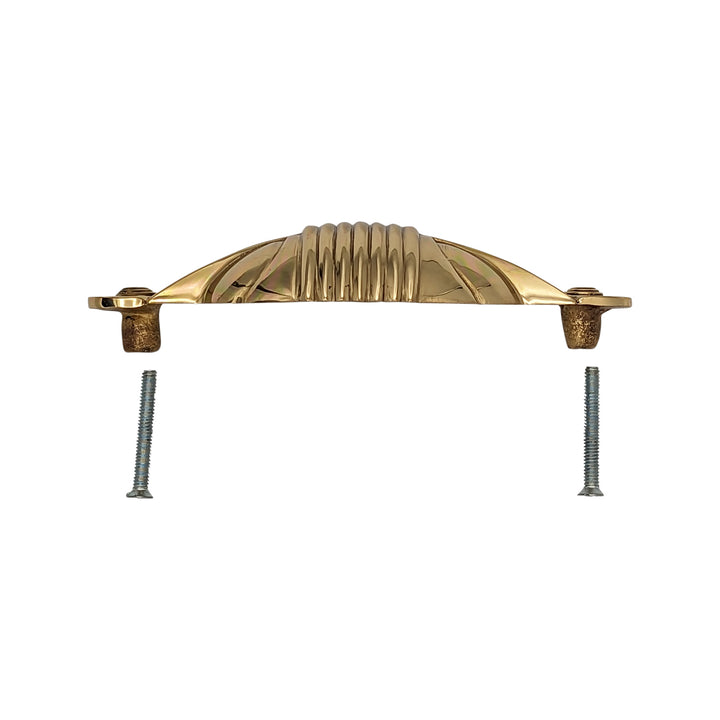 ##Antique Hardware## 5 Inch Overall (4 Inch c-c) Moderne Deco Cup Pull (Several Finishes Available)