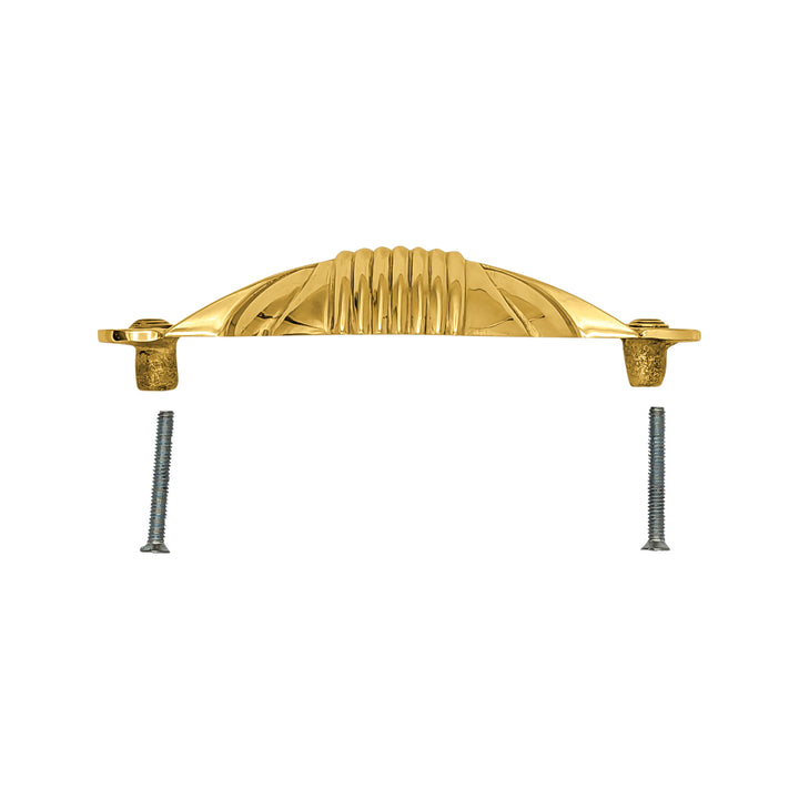 5 Inch Overall (4 Inch c-c) Moderne Deco Cup Pull (Several Finishes Available)