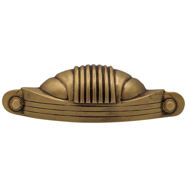 ##Antique Hardware## 5 Inch Overall (4 Inch c-c) Moderne Deco Cup Pull (Several Finishes Available)