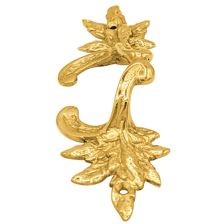 6 Inch (4 3/8 Inch C-C) Solid Brass Ornate French Leaves Pull