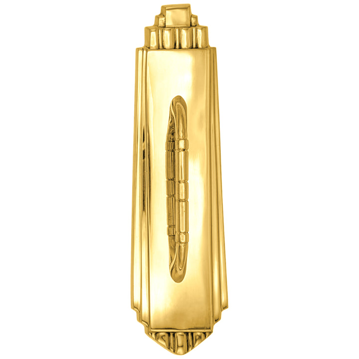 9 Inch Tall Art Deco Style Brass Pull Plate