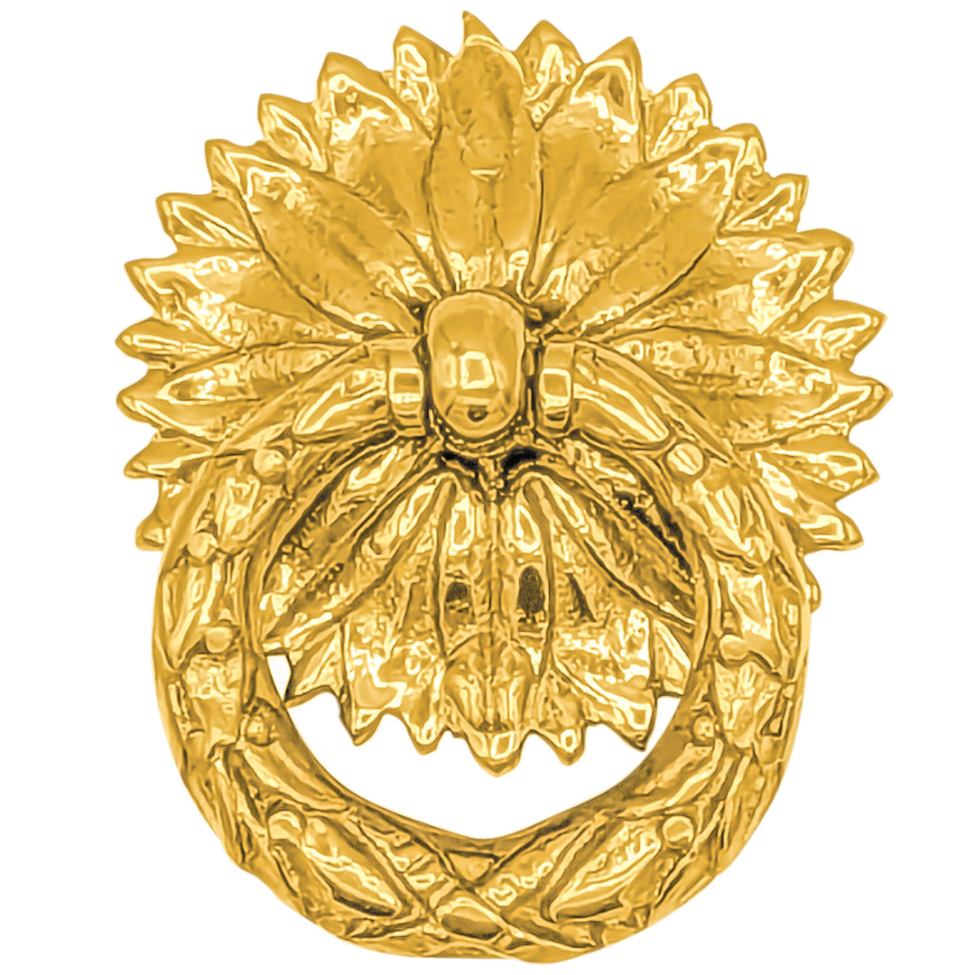 ##Antique Hardware## 2 Inch Solid Brass Radiant Leaves Ring Pull (Several Finishes Available)