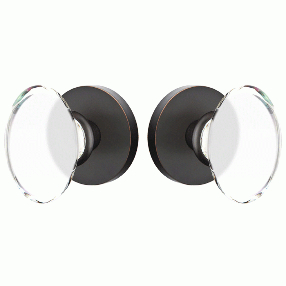 ##Antique Hardware## Crystal Hampton Door Knob Set With Disk Rosette (Several Finish Options)