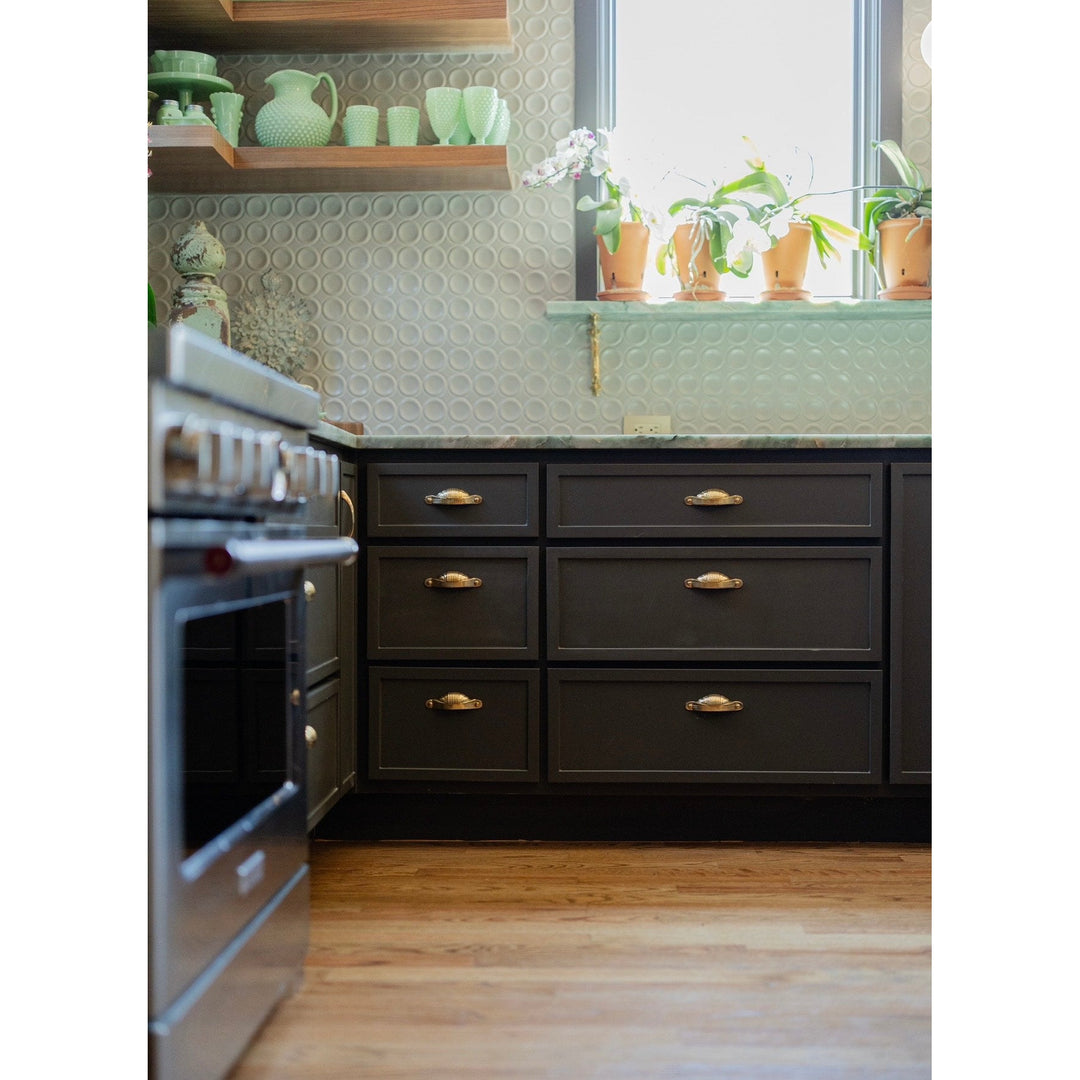 ##Antique Hardware## 5 Inch Overall (4 Inch c-c) Moderne Deco Cup Pull (Several Finishes Available)