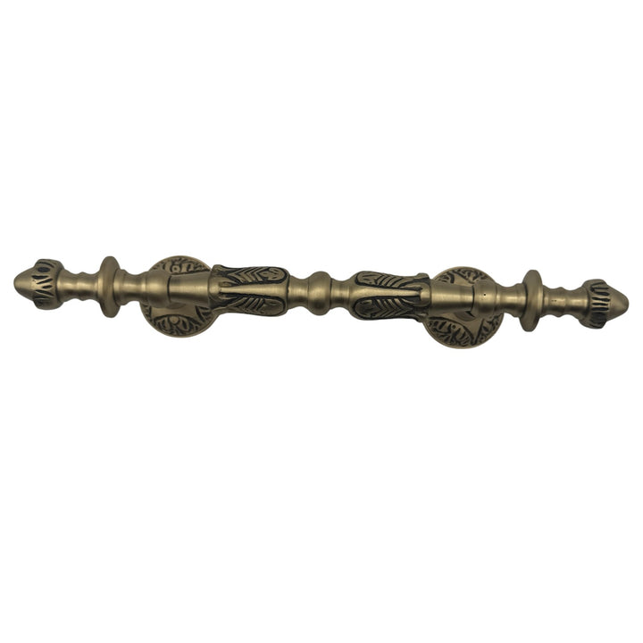 8 Inch (4 1/2 Inch C-C) Solid Brass French Empire Door Pull (Antique Brass Finish)