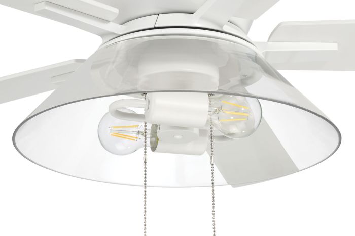 ##Antique Hardware## 52" Insight White Finish, White/Washed Oak Blades, Integrated Light kit Included