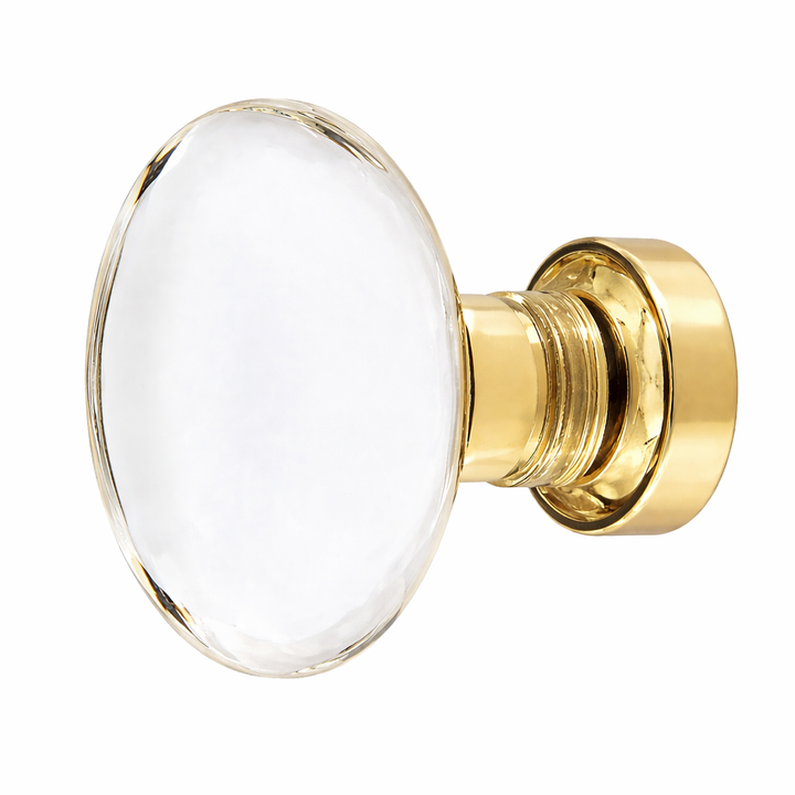 1 1/4 Inch Emtek Oval Crystal Glass Hampton Cabinet & Furniture Knob