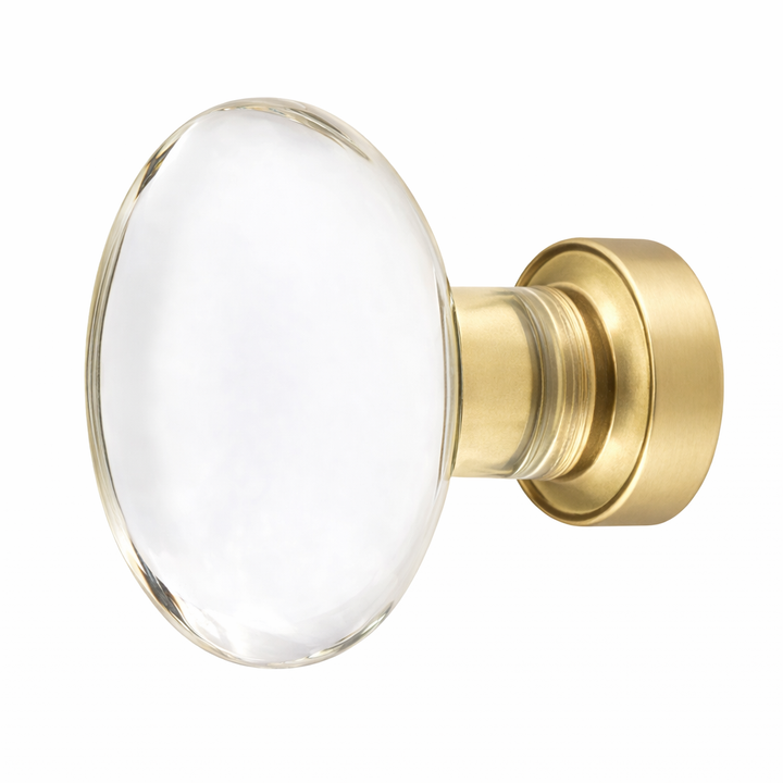 1 1/4 Inch Emtek Oval Crystal Glass Hampton Cabinet & Furniture Knob