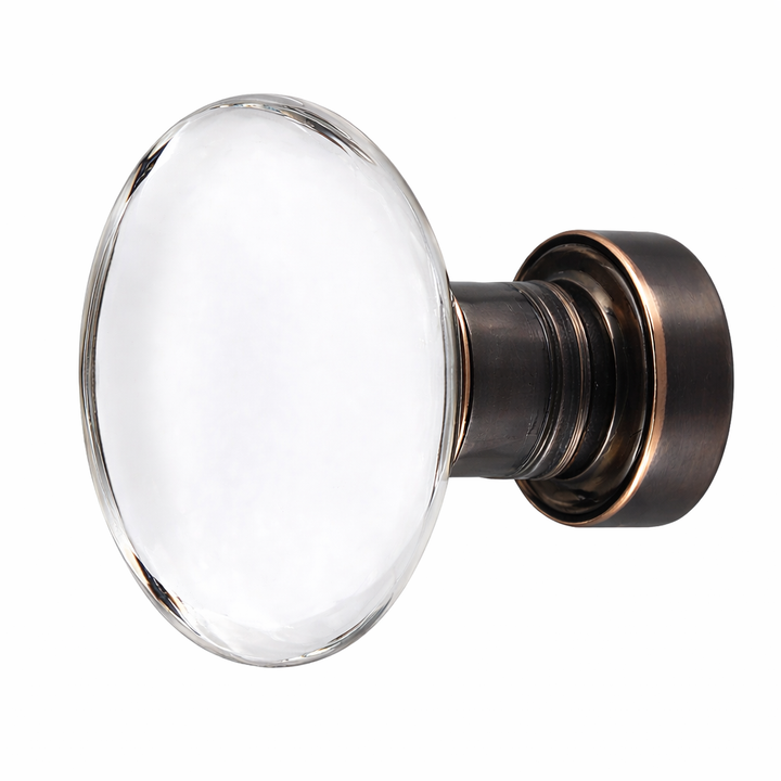 1 1/4 Inch Emtek Oval Crystal Glass Hampton Cabinet & Furniture Knob