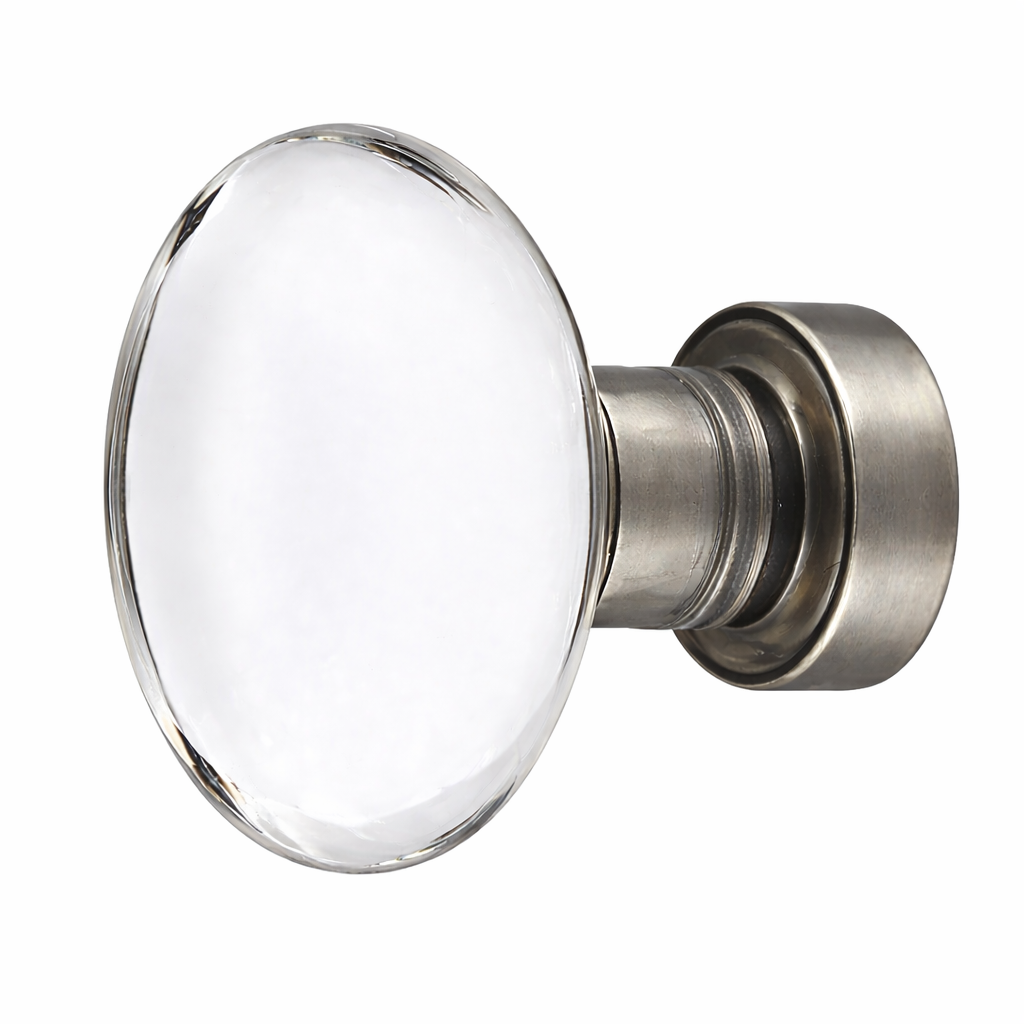 1 1/4 Inch Emtek Oval Crystal Glass Hampton Cabinet & Furniture Knob