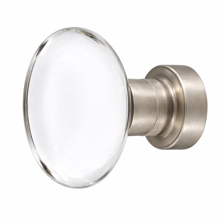 1 1/4 Inch Emtek Oval Crystal Glass Hampton Cabinet & Furniture Knob