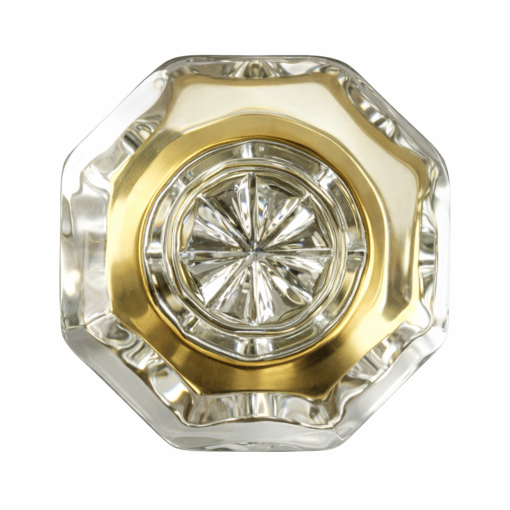 1 3/8 Inch Crystal Clear Octagon Old Town Cabinet and Furniture Knob