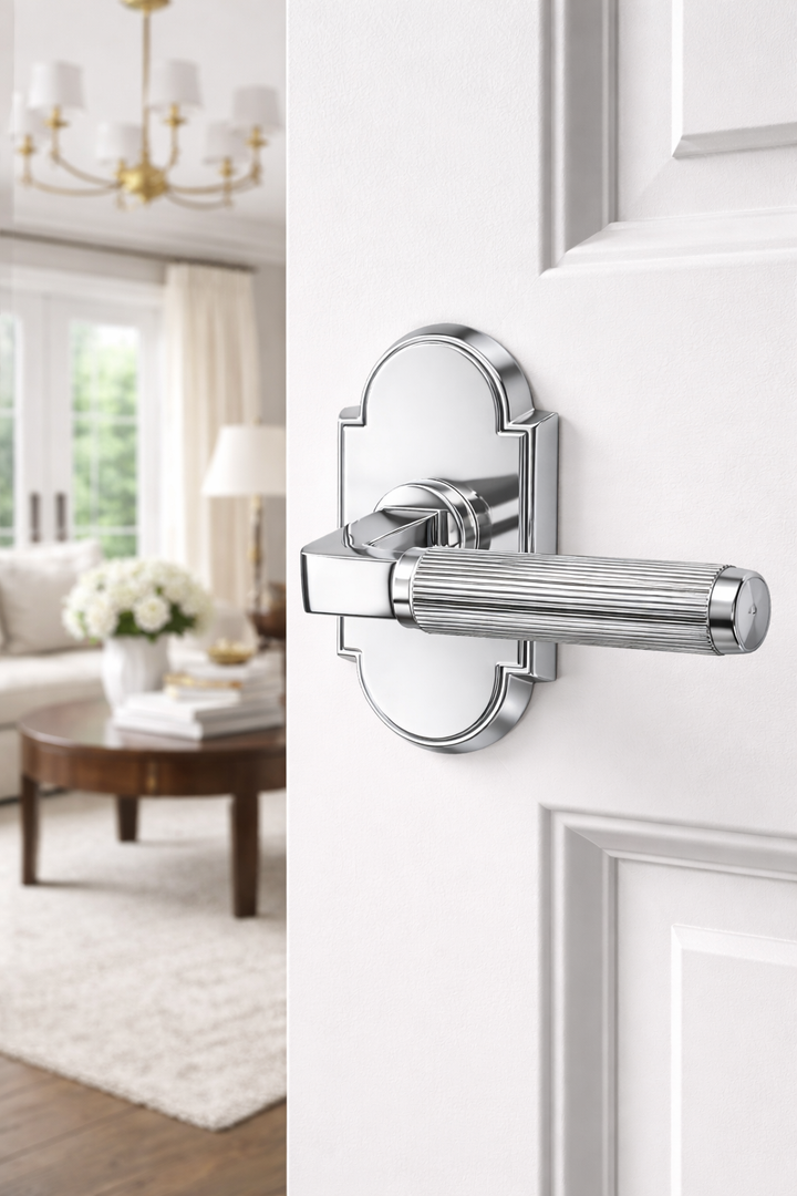 ##Antique Hardware## Magnifique® Arched Door Set with Modern Reed Lever (Several Finishes Available)