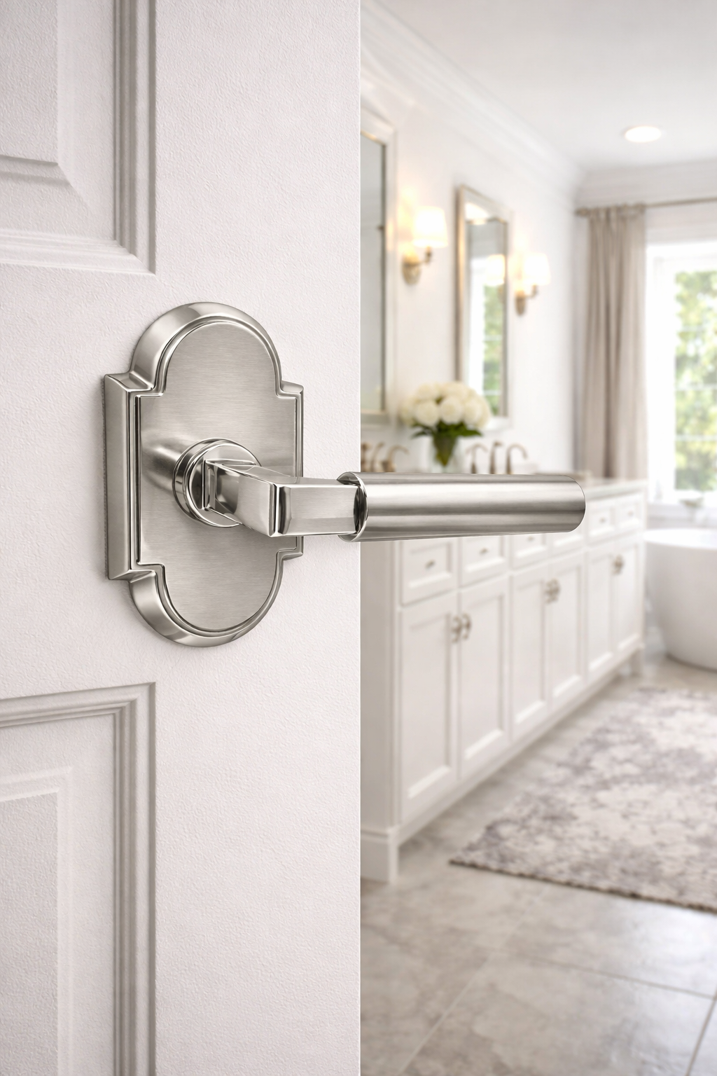 ##Antique Hardware## Magnifique® Arched Door Set with Modern Smooth Lever (Several Finishes Available)